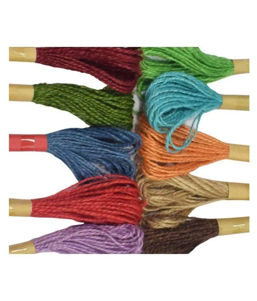 10pcs Multicolored Jute Thread Strings Rolls