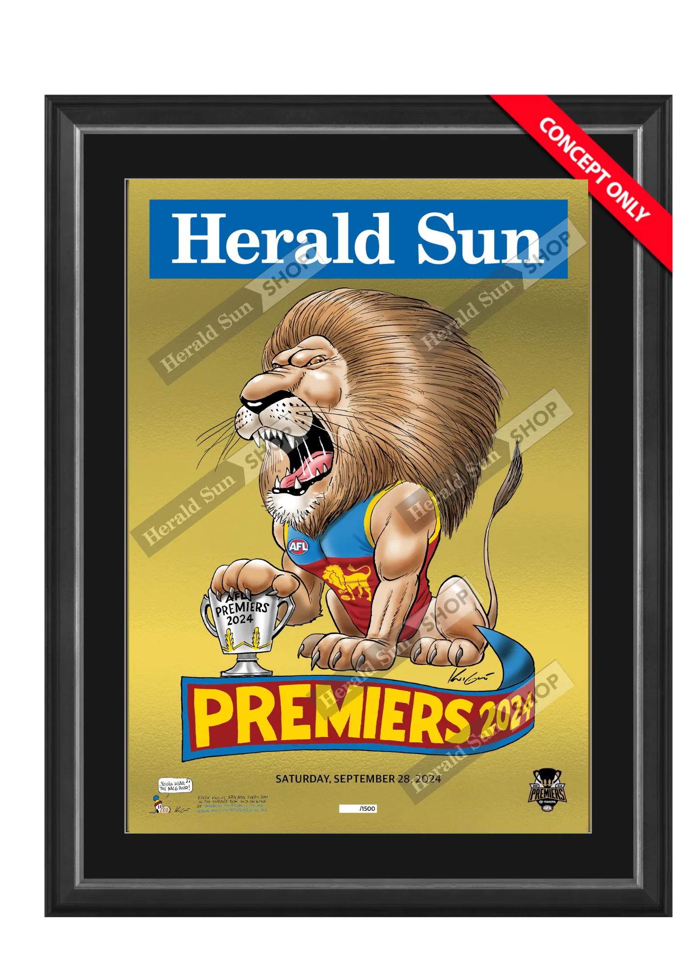 2024 Mark Knight Premiership Poster - FRAMED FOIL POSTER