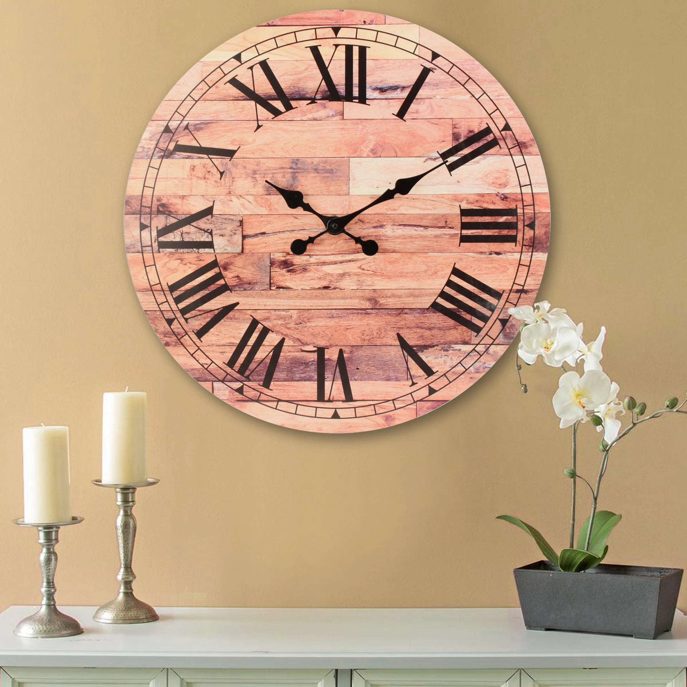 23.6” Roman Numeral Wooden MDF Wall Clock