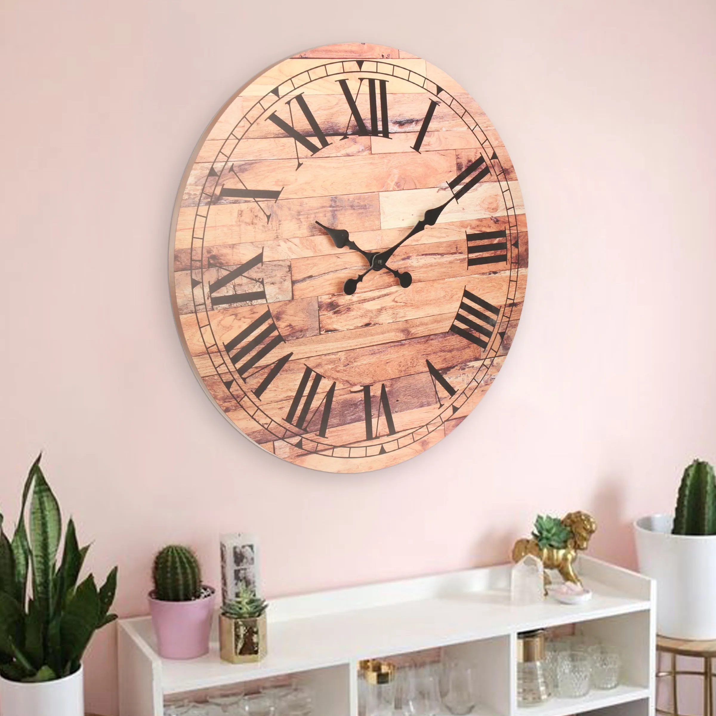 23.6” Roman Numeral Wooden MDF Wall Clock