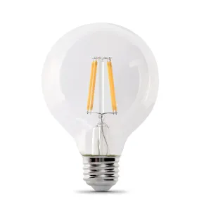 2.5W (25W Replacement) Soft White (2700K) E26 Base G25 Filament LED Bulb (3-Pack)