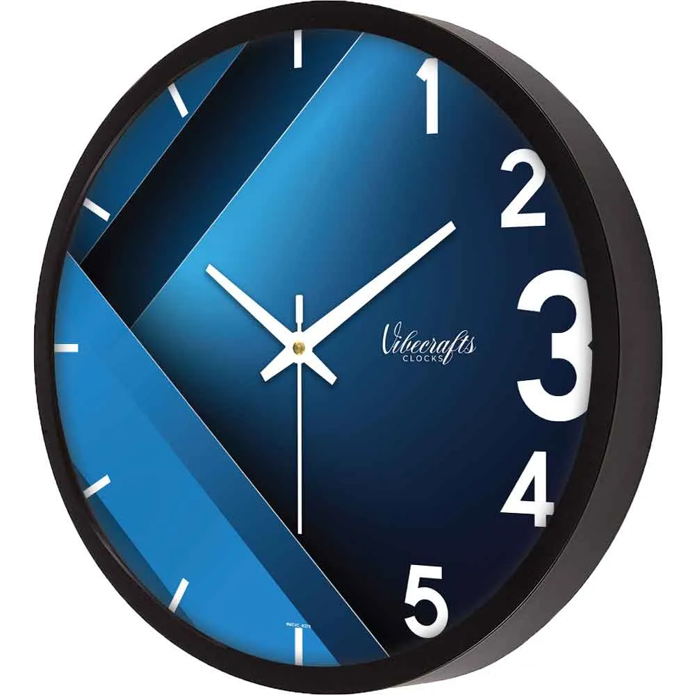 3D Blue And Black Colorful Designer Wall Clock