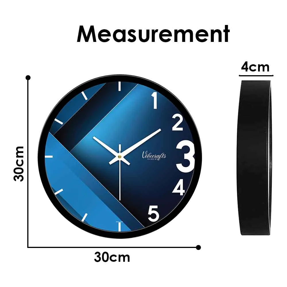 3D Blue And Black Colorful Designer Wall Clock