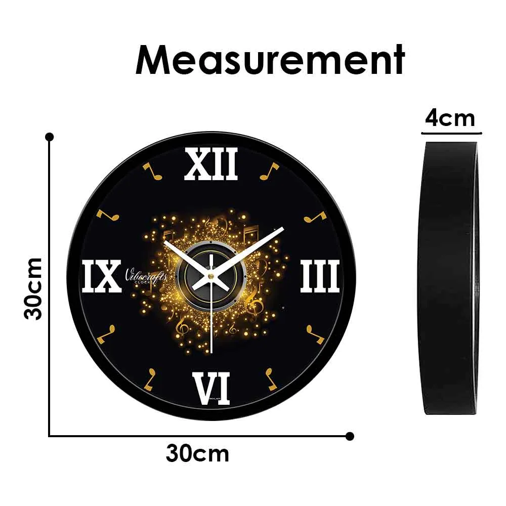 3D Golden Start Designer Wall Clock