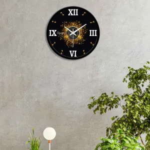 3D Golden Start Designer Wall Clock