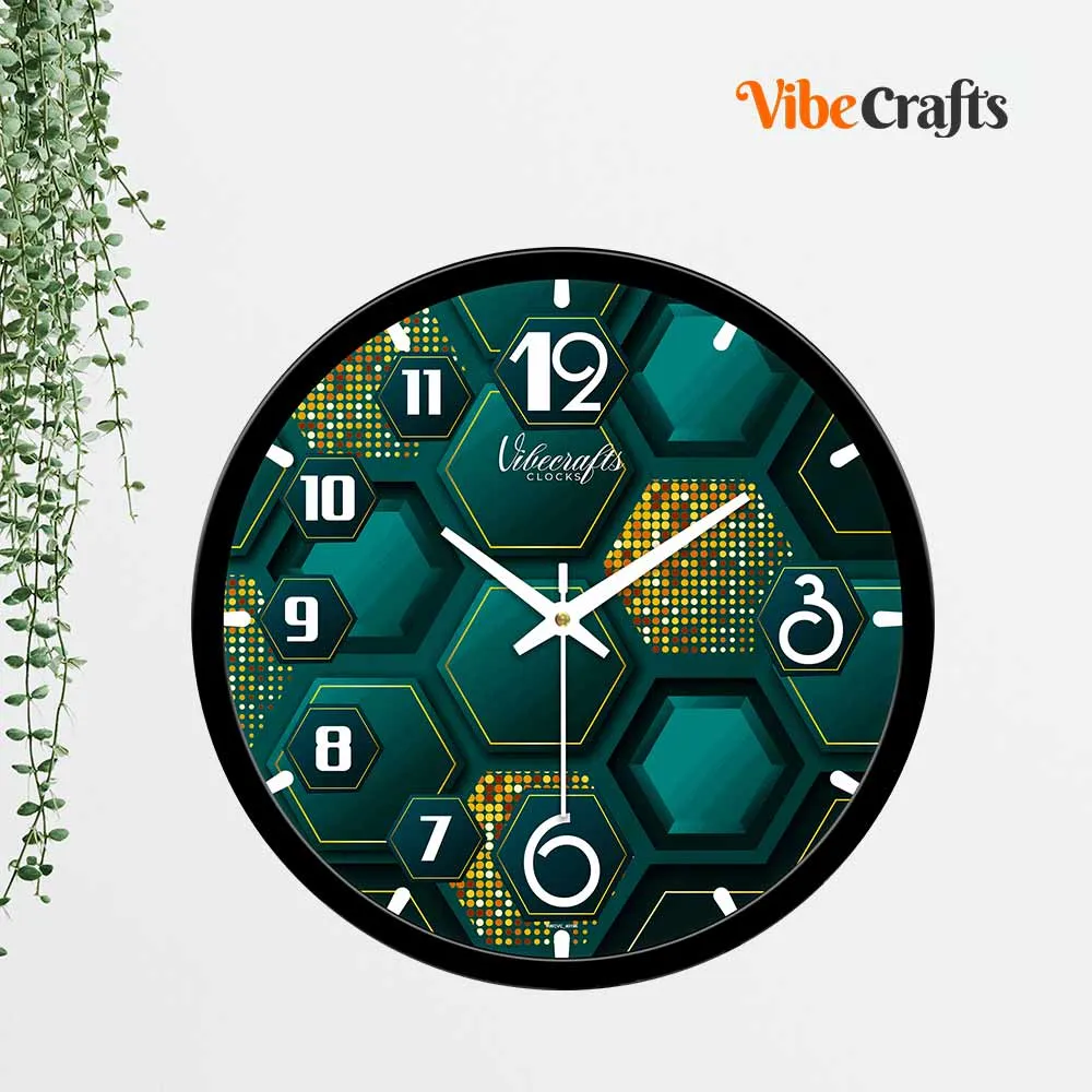 3D Hexagon Shape Pattern Designer Wall Clock