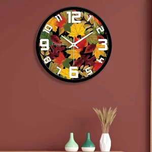 3D Multicolor Leaf  Designer Wall Clock