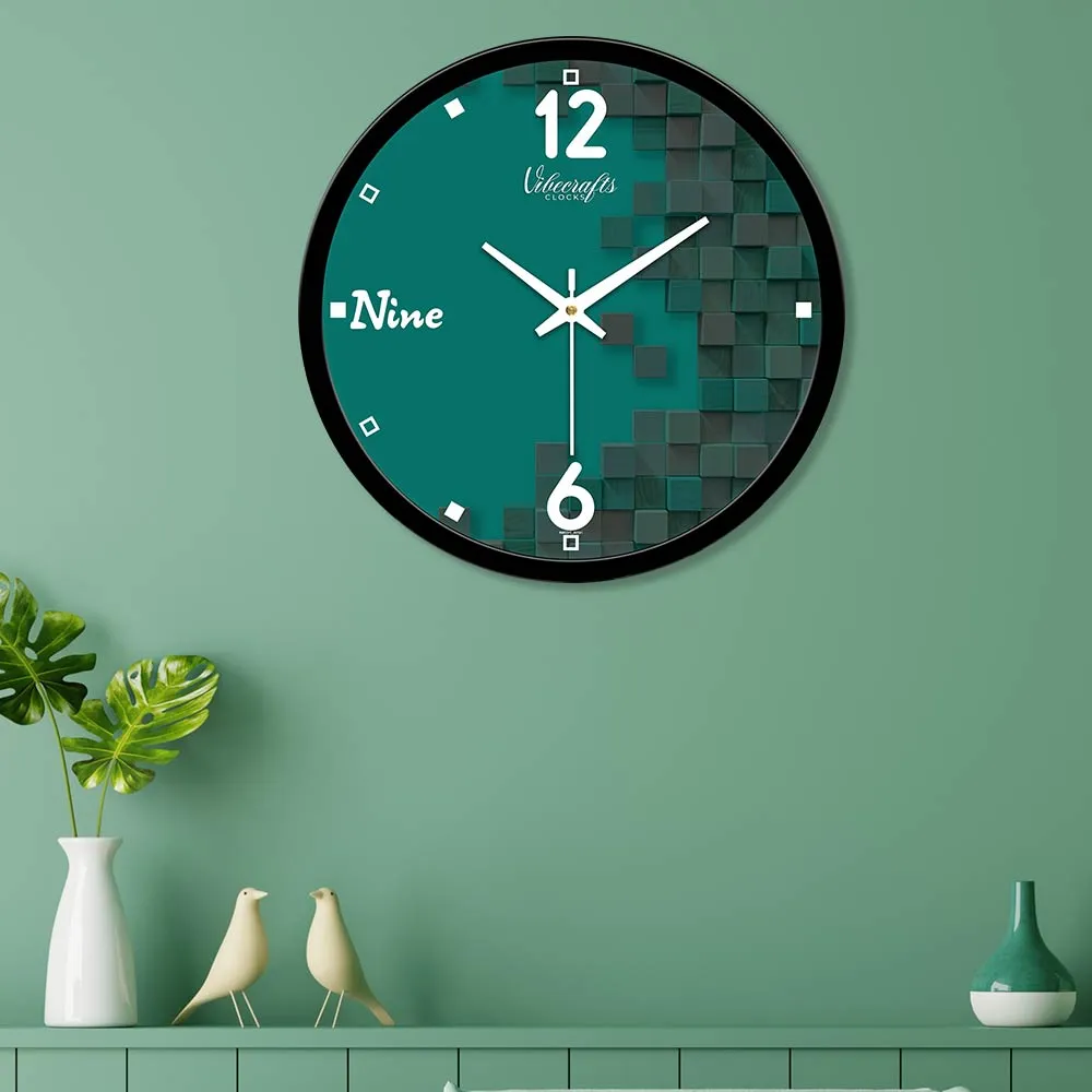 3D Square Pattern Designer Wall Clock