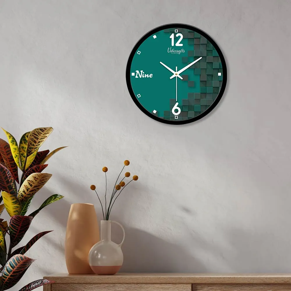 3D Square Pattern Designer Wall Clock