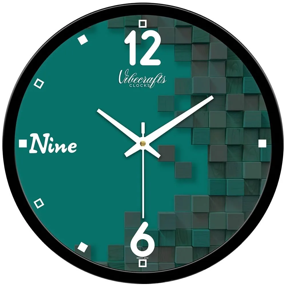 3D Square Pattern Designer Wall Clock