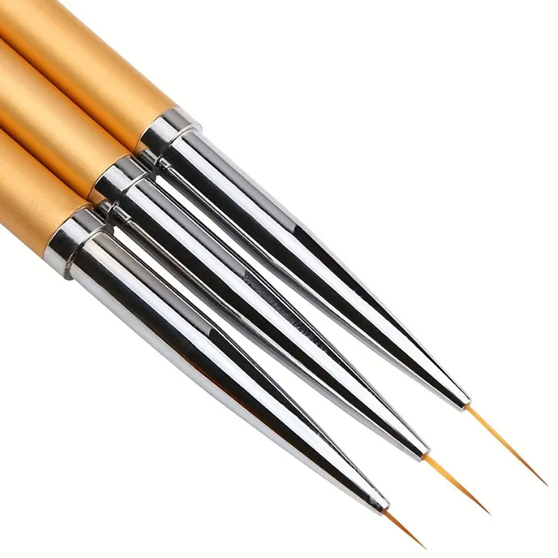 3pc Nail Art Pen Set with Drawing Hooks  Brushes