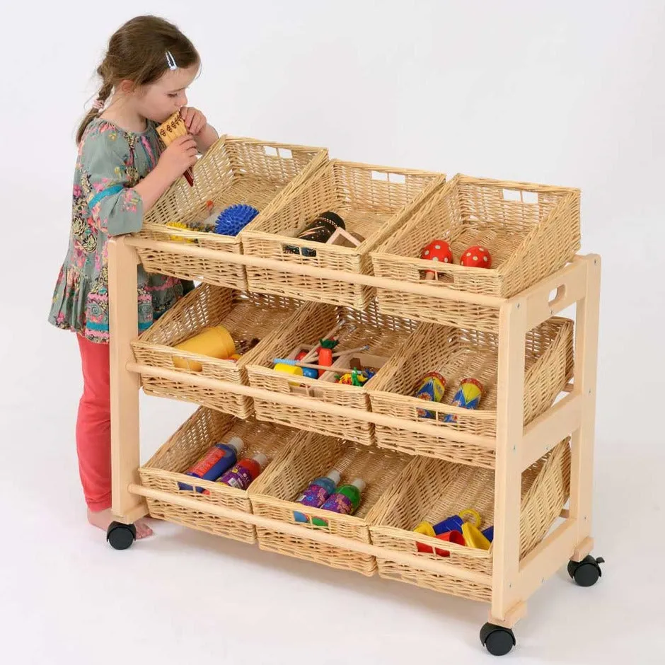 9 Tray Single Classroom Tidy Wicker