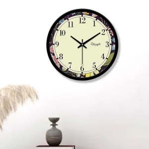 A Floral Printed Designer Wall Clock For Home