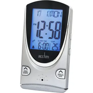 Acctim Porto Travel Alarm Clock - Silver