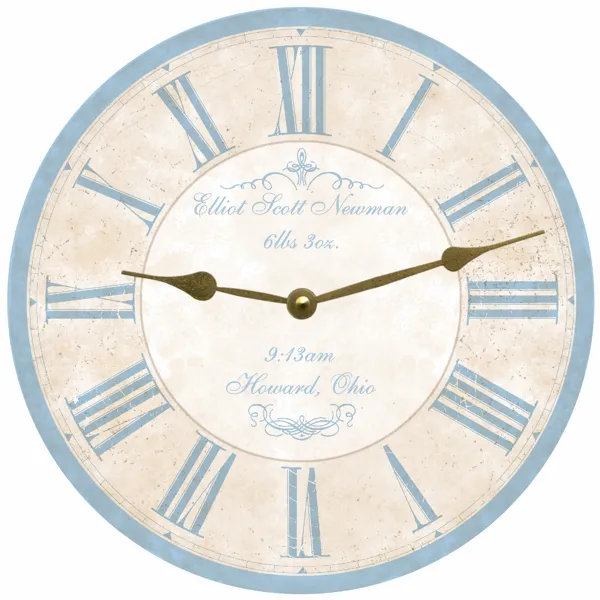 Baby Clock- Blue Personalized Baby Clock