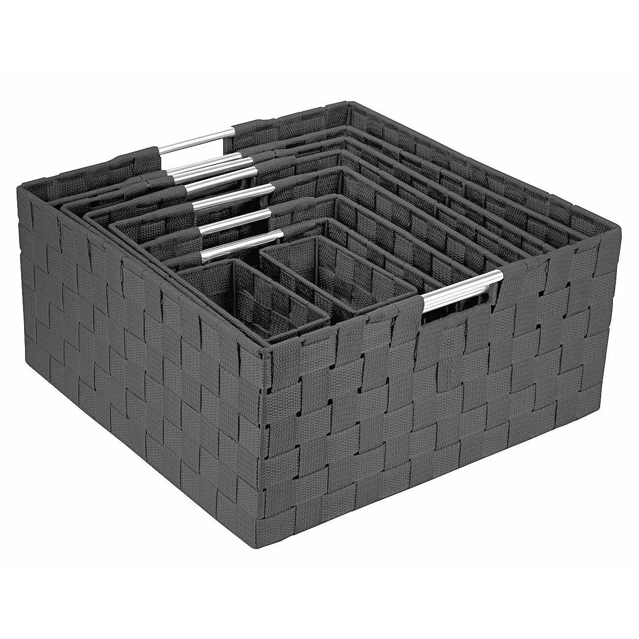 Basket Bin Set Double Woven (9 Pack)