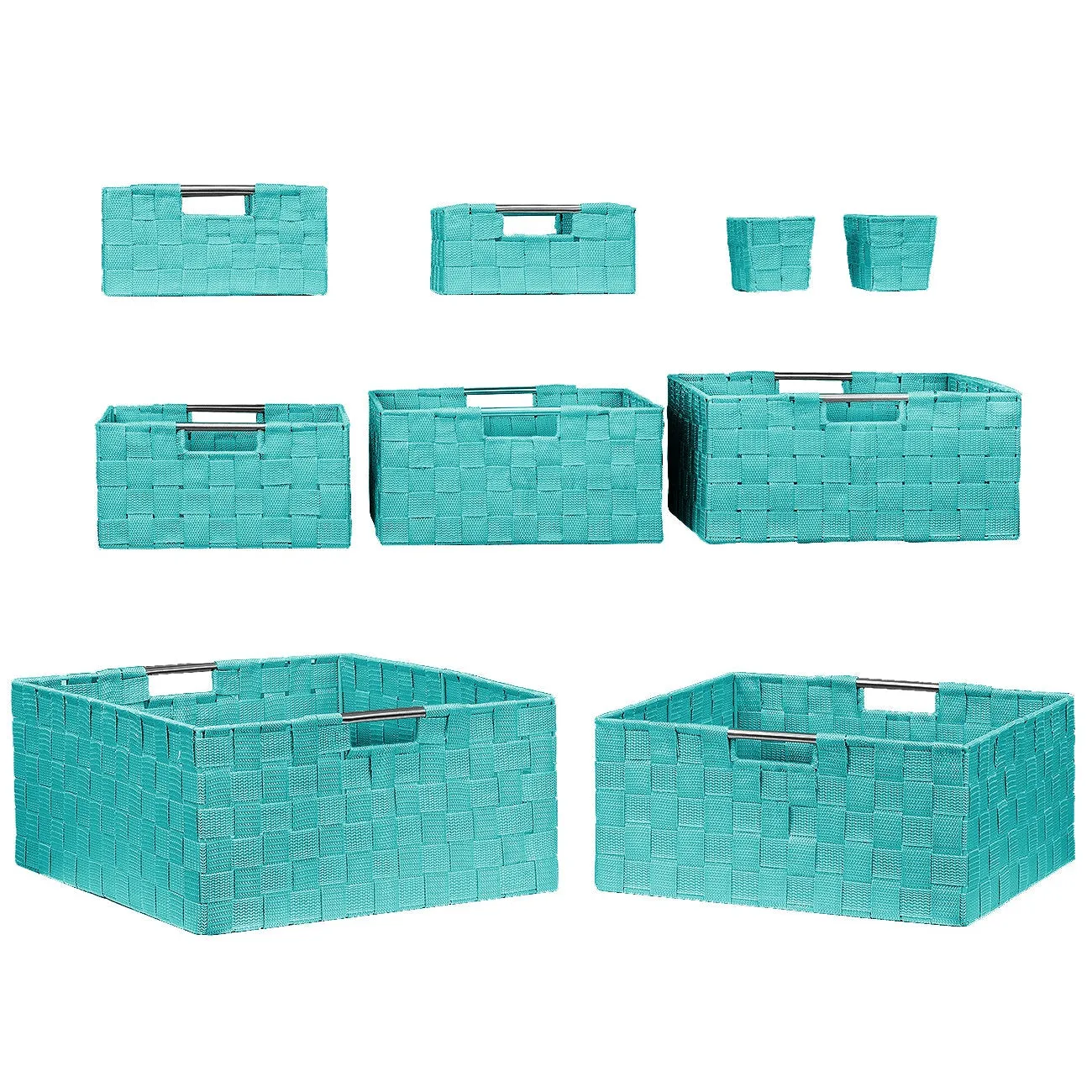 Basket Bin Set Double Woven (9 Pack)