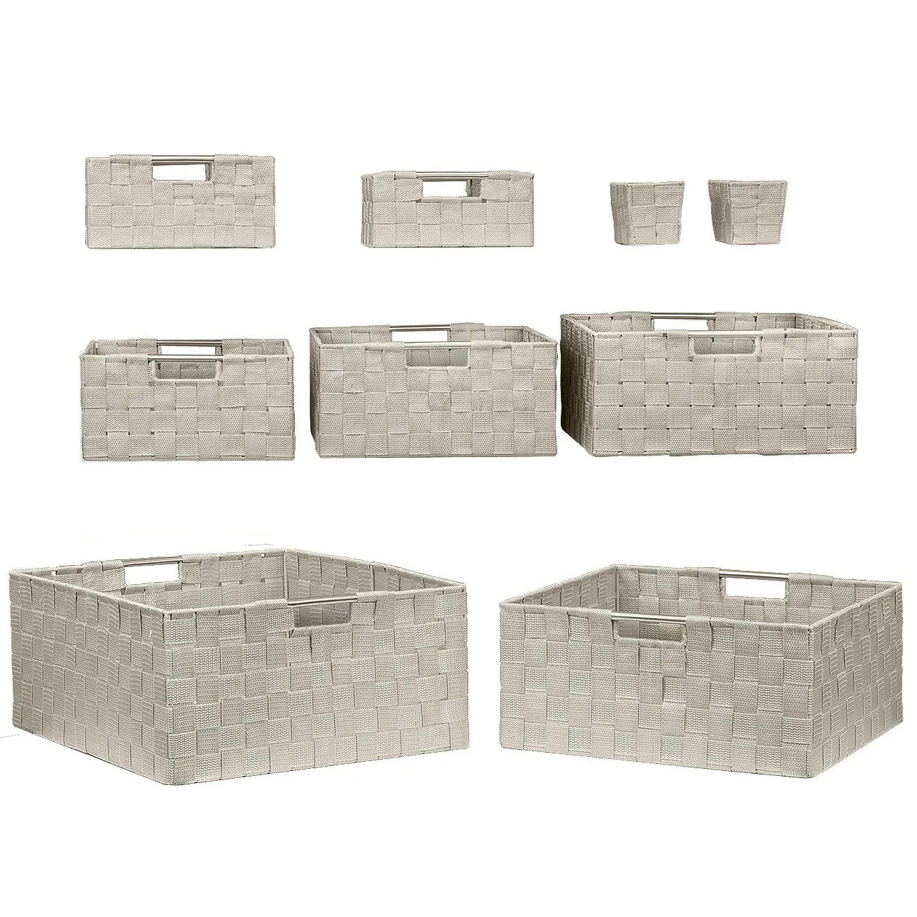 Basket Bin Set Double Woven (9 Pack)