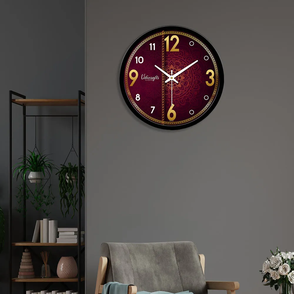 Beautiful Brown & Golden Pattern Designer Wall Clock