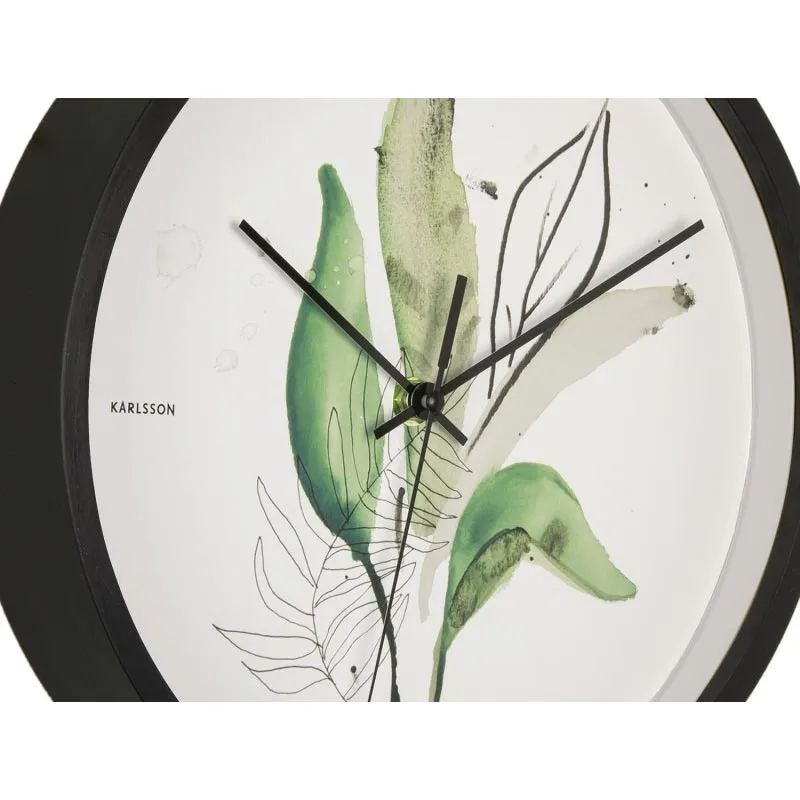 Botanical Leaves Wall Clock (26cm)