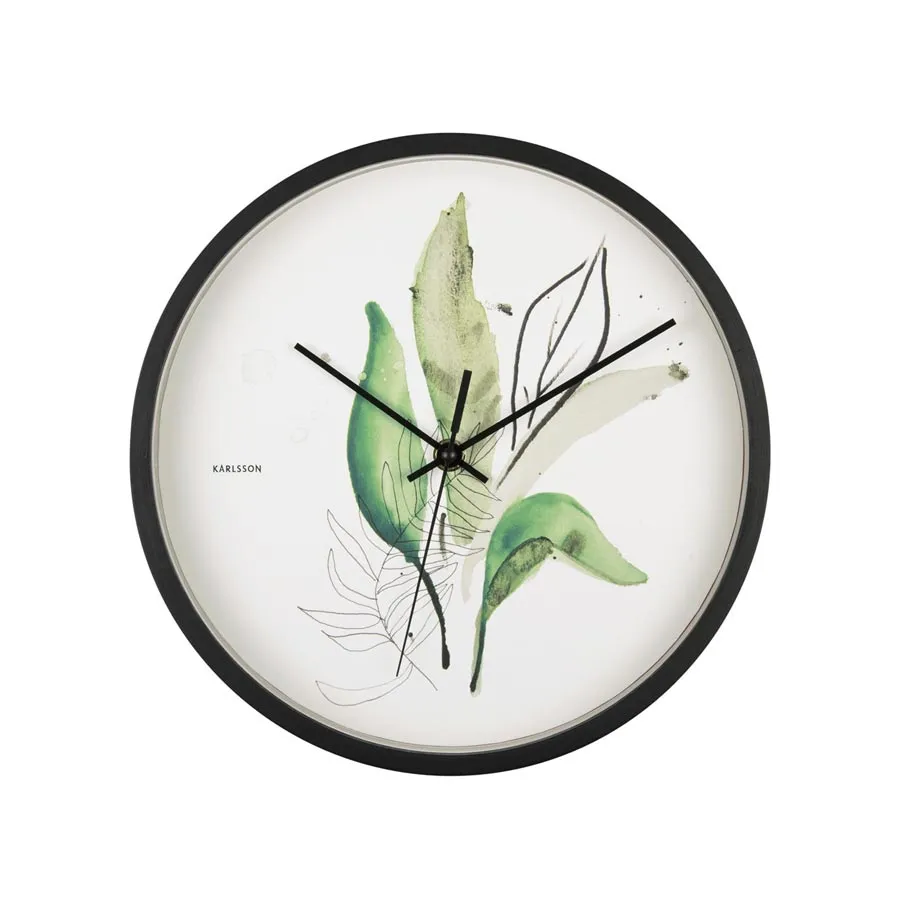 Botanical Leaves Wall Clock (26cm)