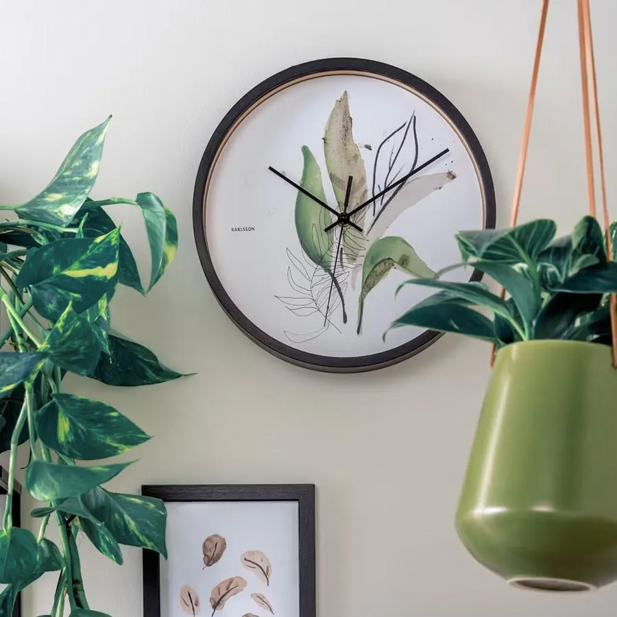 Botanical Leaves Wall Clock (26cm)