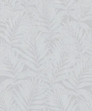 Botanical Wallpaper in Grey/White/Cream