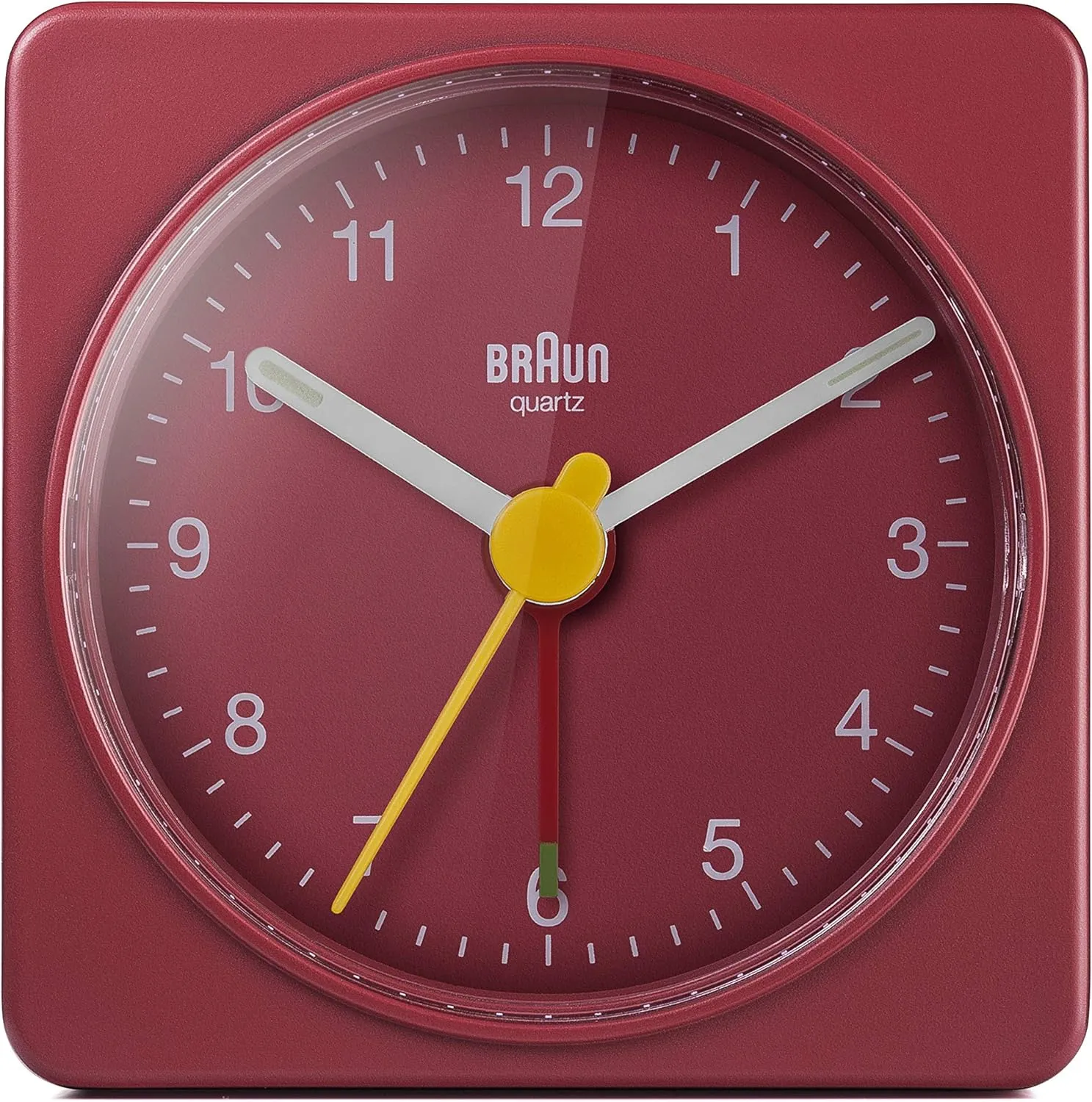 Braun Classic Travel Analogue Alarm Clock With Crescendo Beep – Red