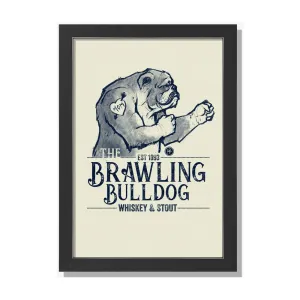 Brawling Bulldog Unique Wall Art Print