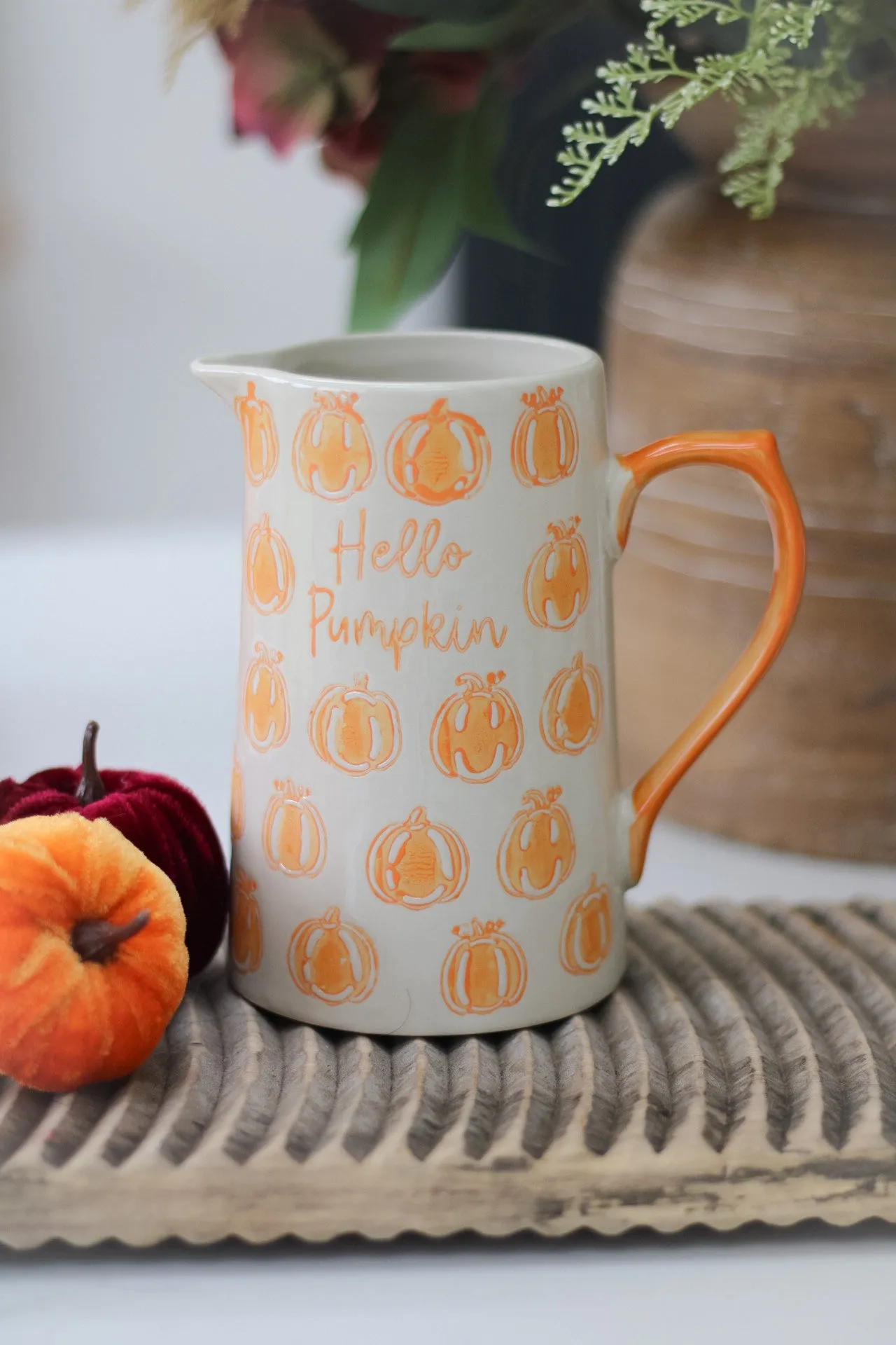 Ceramic Hello Pumpkin Jug