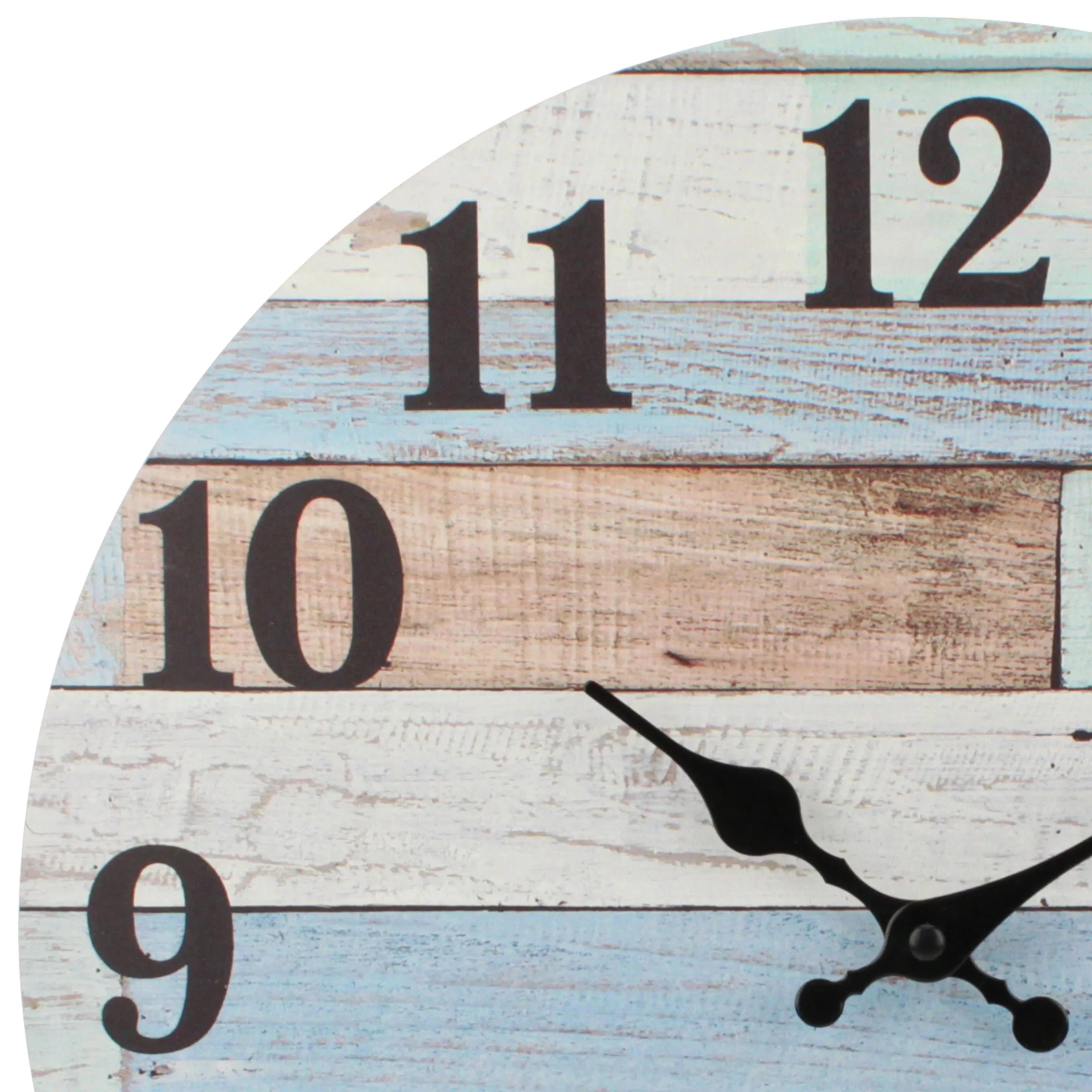 Coastal Worn Blue and White Clock - 14 Inch