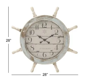 Copy of Blue Wood Coastal Nautical Wall Clock - 28" x 2" x 28"