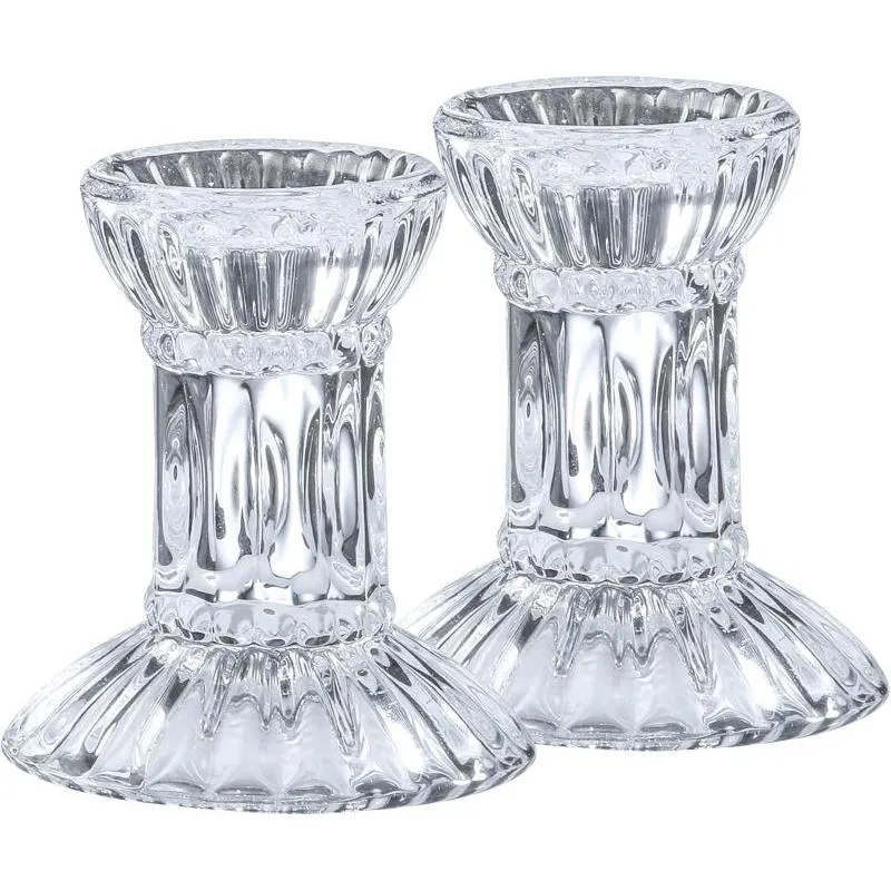 Crystal Shabbat Candlesticks Set of 2