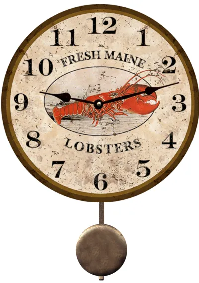 Custom Lobster Wall Clock- Personalized Name or Message