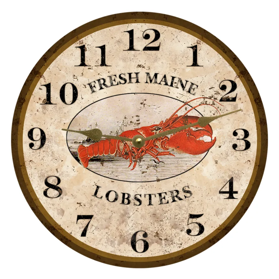 Custom Lobster Wall Clock- Personalized Name or Message