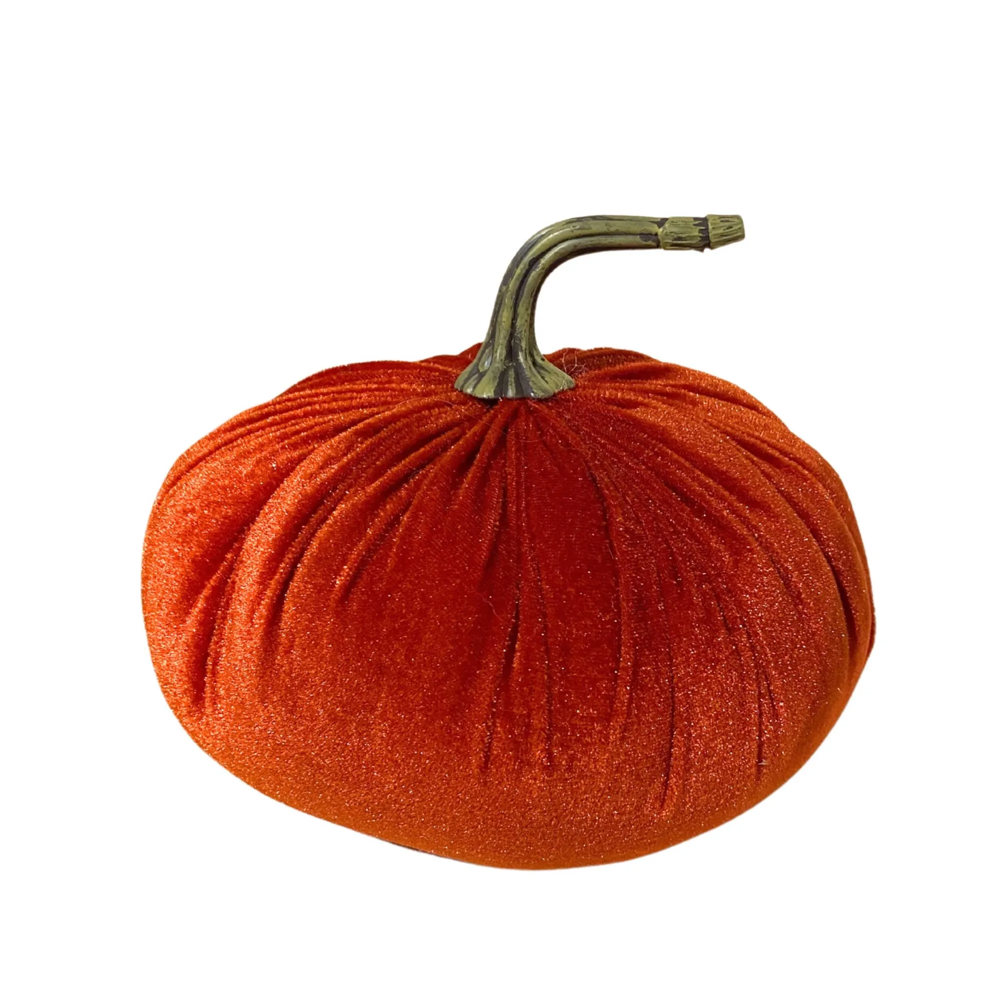 David Christopher's Collection - 8''X8''X6'' Fabulous Fall Velvet Pumpkin (Rust)