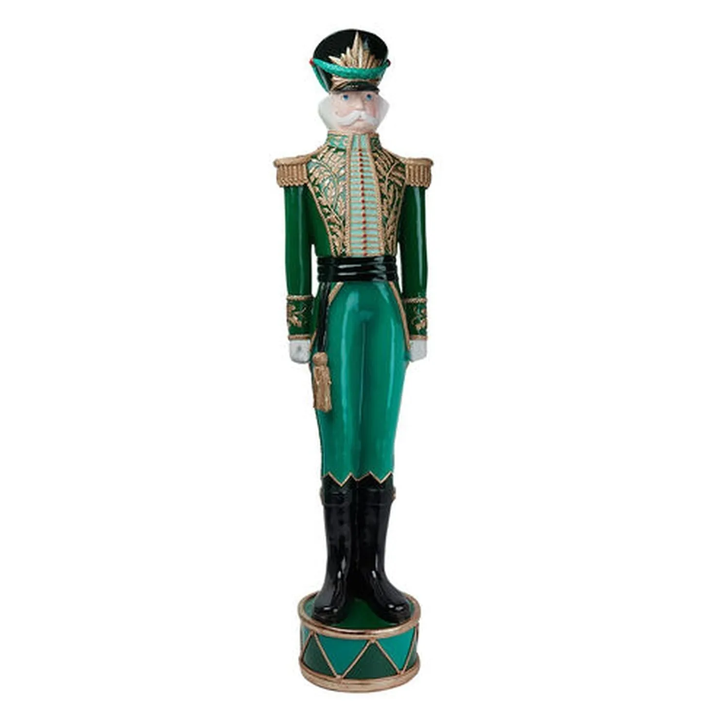 December Diamonds Winter Melody 48" Green Nutcracker On Drum