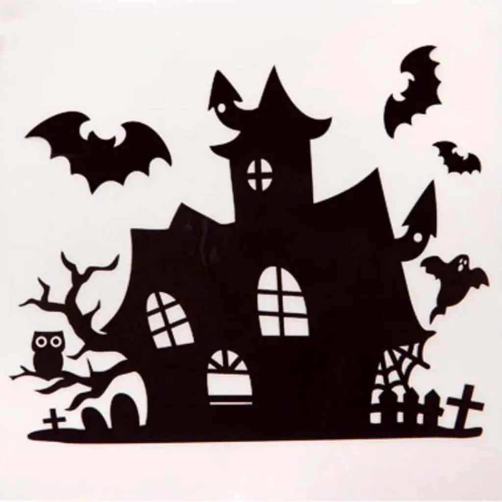 DECORative Halloween Decals Haunted House 6 x 6 inches