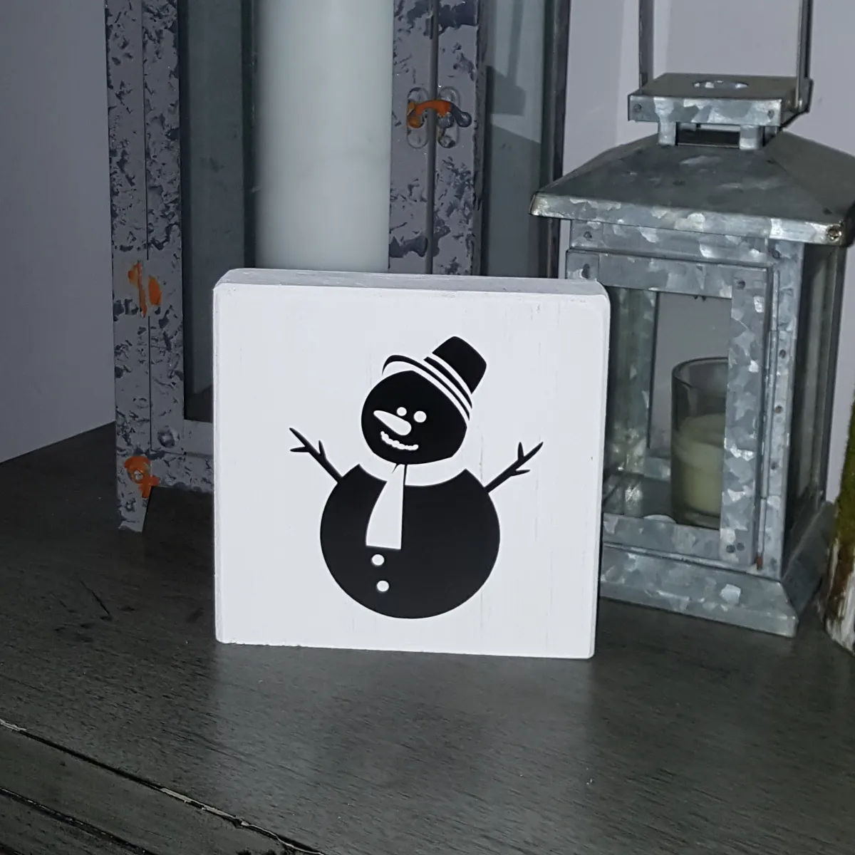 Decorative Wood Tile | Snowman