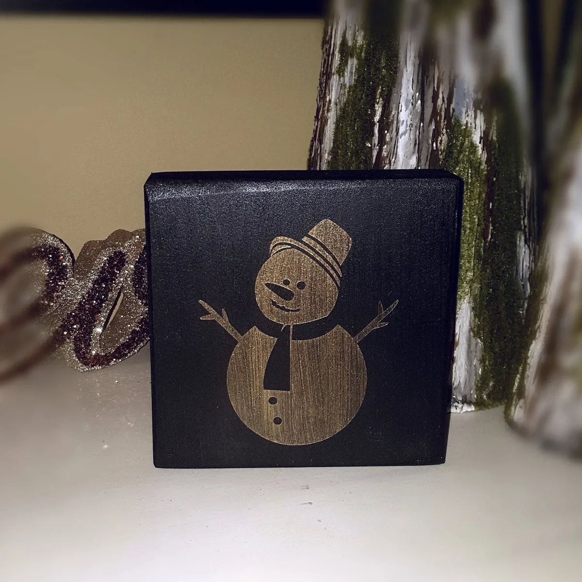 Decorative Wood Tile | Snowman