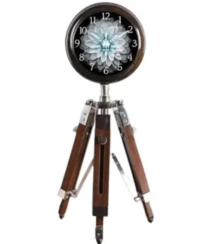 Delight Enterprises Table Clock with Tripod Stand Round Shape Numeric Number Antique Design Table Clock for Office, Hotel, Hallway Dining & Living Room