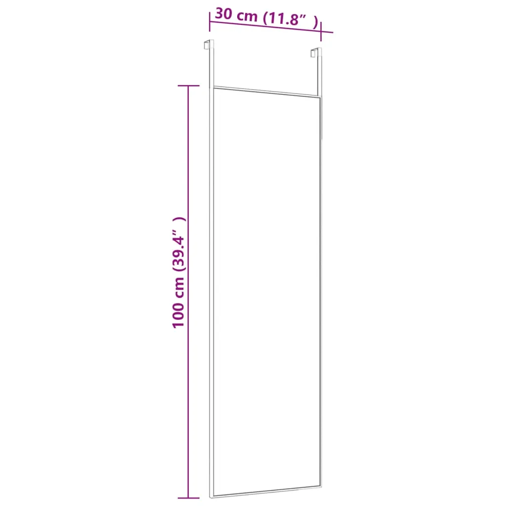 Door Mirror Gold 30x100 cm Glass and Aluminium