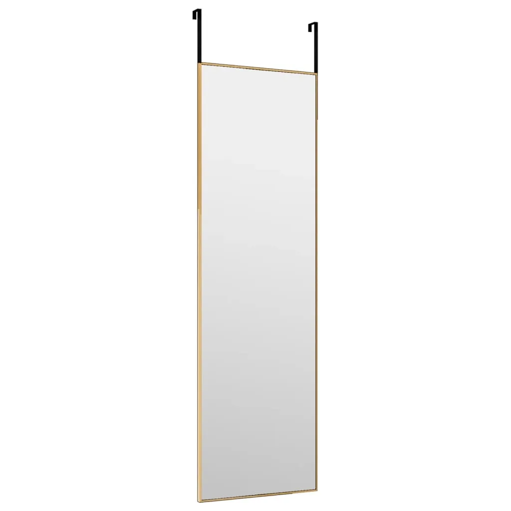 Door Mirror Gold 30x100 cm Glass and Aluminium