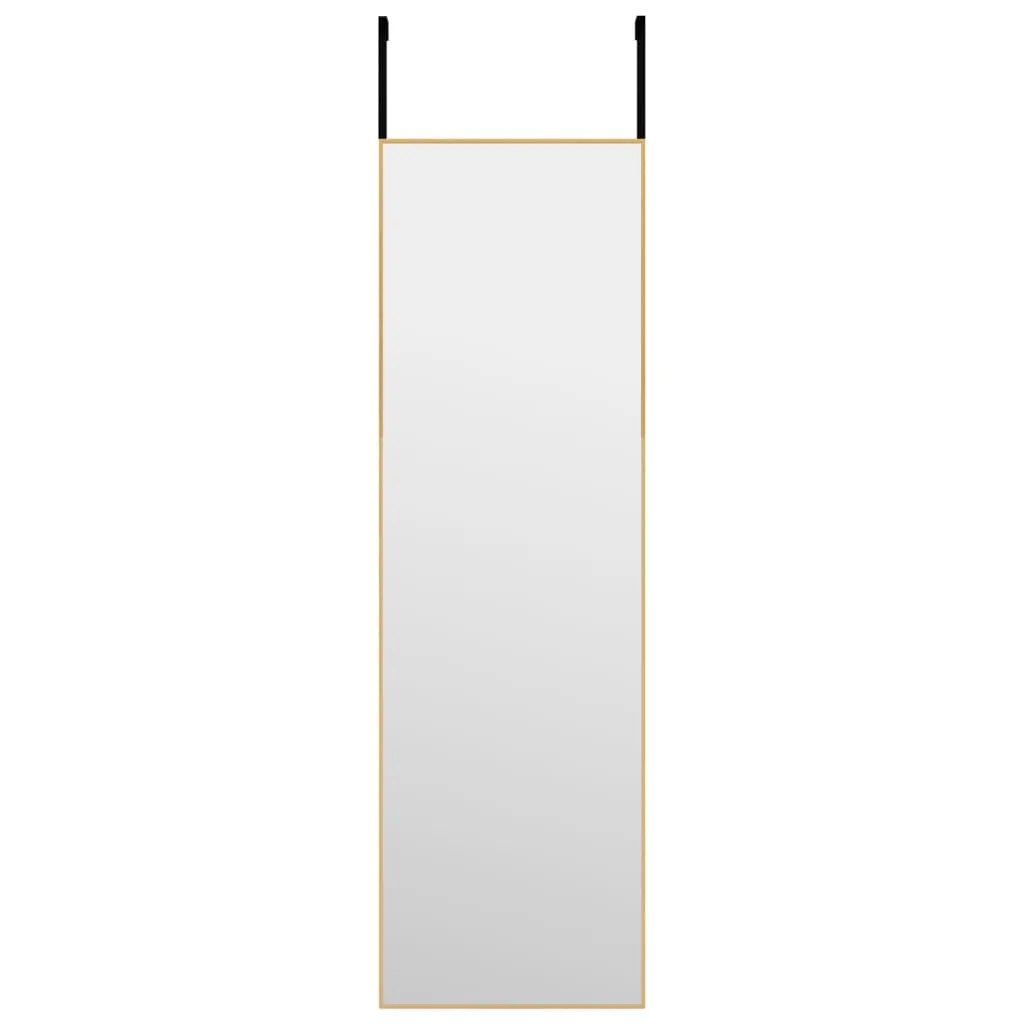 Door Mirror Gold 30x100 cm Glass and Aluminium