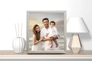 E-Art wood Table Top/Wall Hanging Photo Frames (8x10 Inch Silver)