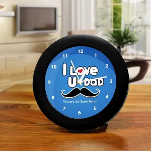 Epic Stuff - -I Love You dad (Blue) - Design Table Clock | Desk Clock for Home and Office,Best Gift for Friends