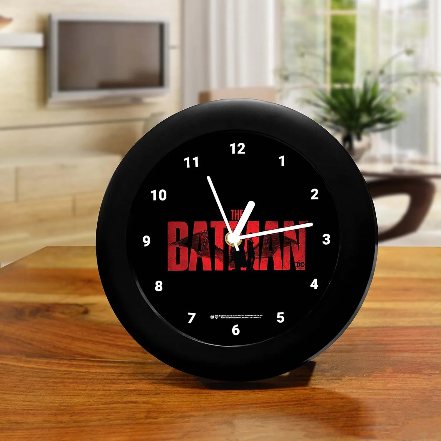 Epic Stuff - The Batman - The Batman Logo Design Plastic Round Table Clock (with Numbering) - Officially Licensed by Warner Bros, USA