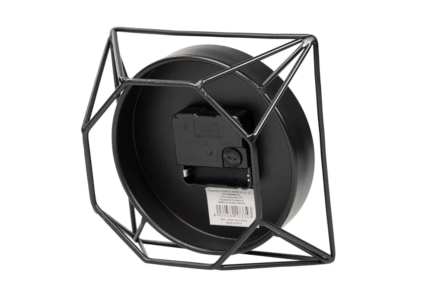 Equater Versatile Black Metal Table Clock with Modern Geometric Design – Sleek Office and Study Décor | Ideal Gift Option