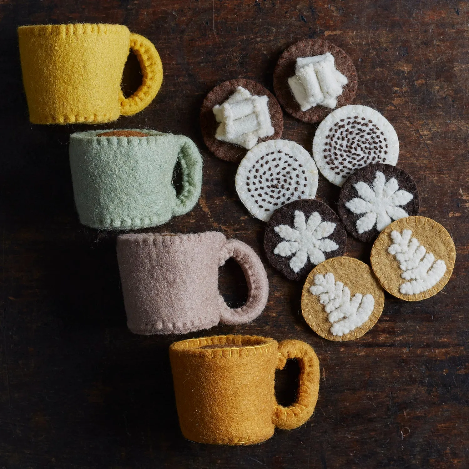 Felted Wool Hot Drinks - Set of 12