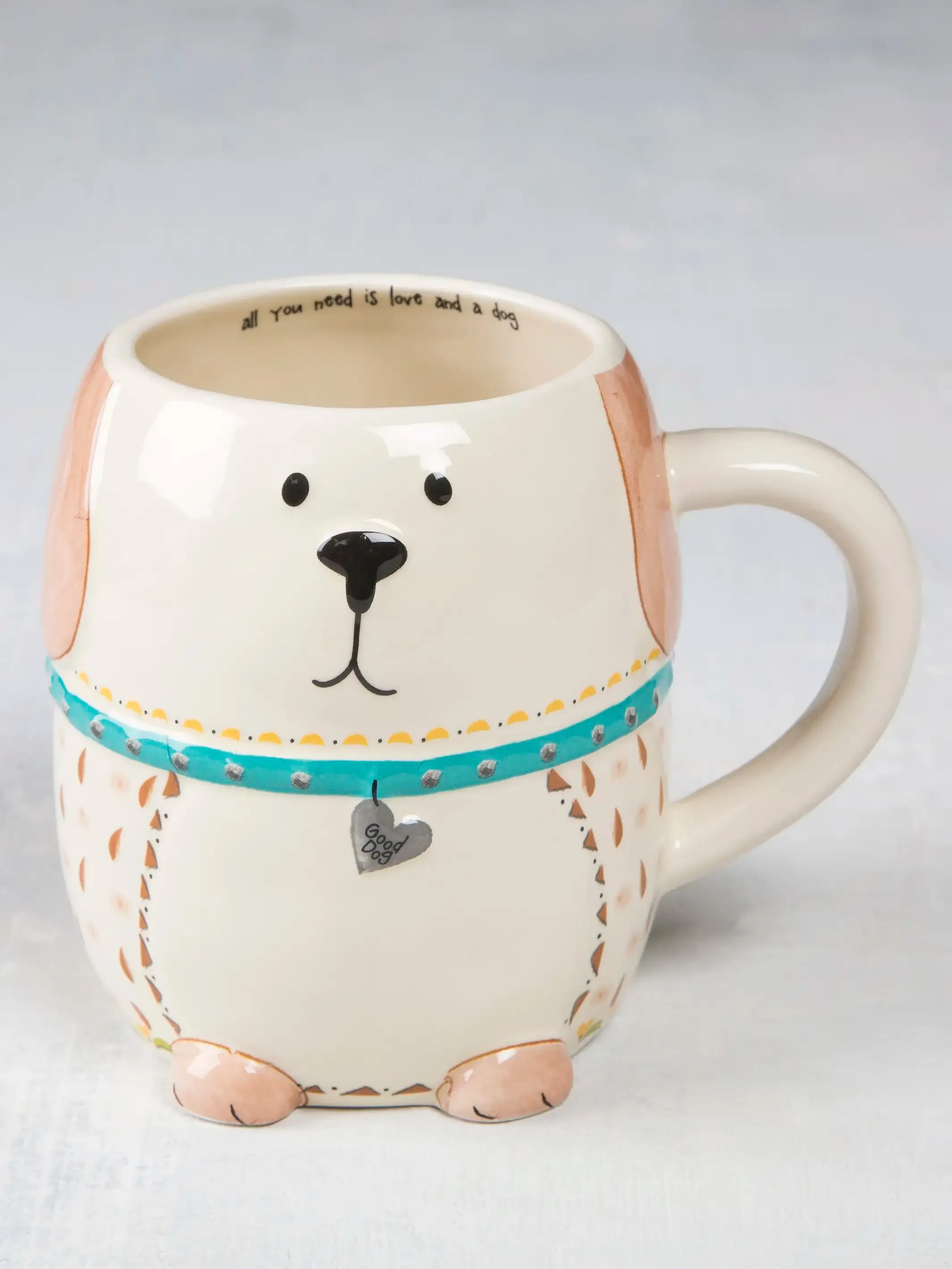 Folk Art Coffee Mug - Lucky The Dog